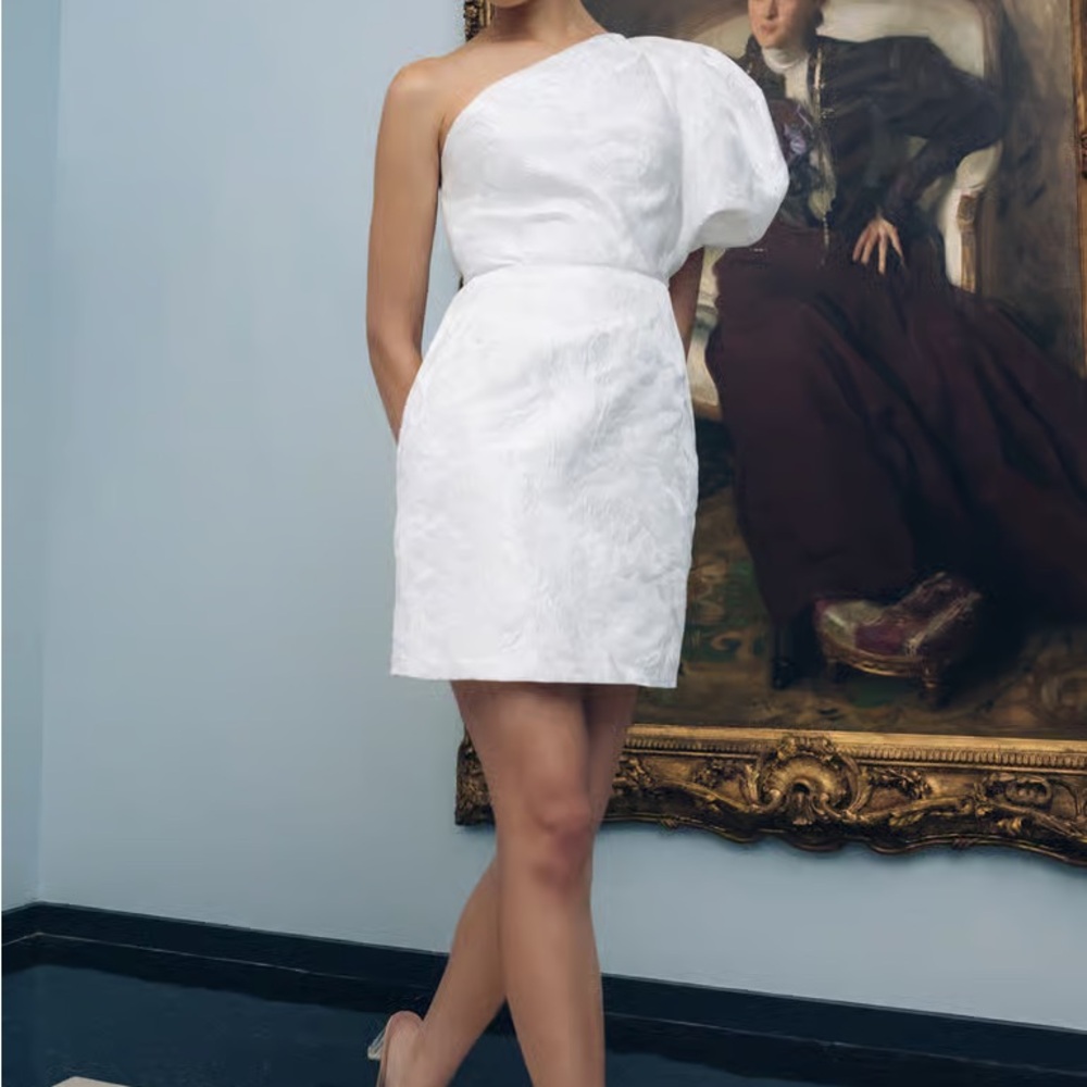 Jenny Yoo White One-Shoulder Dress - Picture 2 of 6